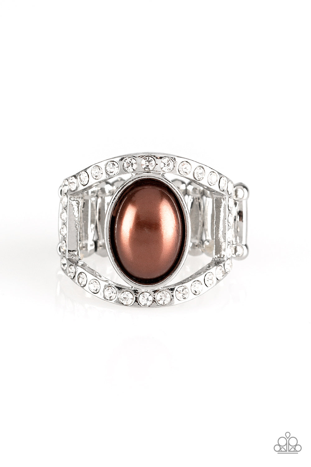 Radiating Riches - Silver w/Brown Pearl Ring