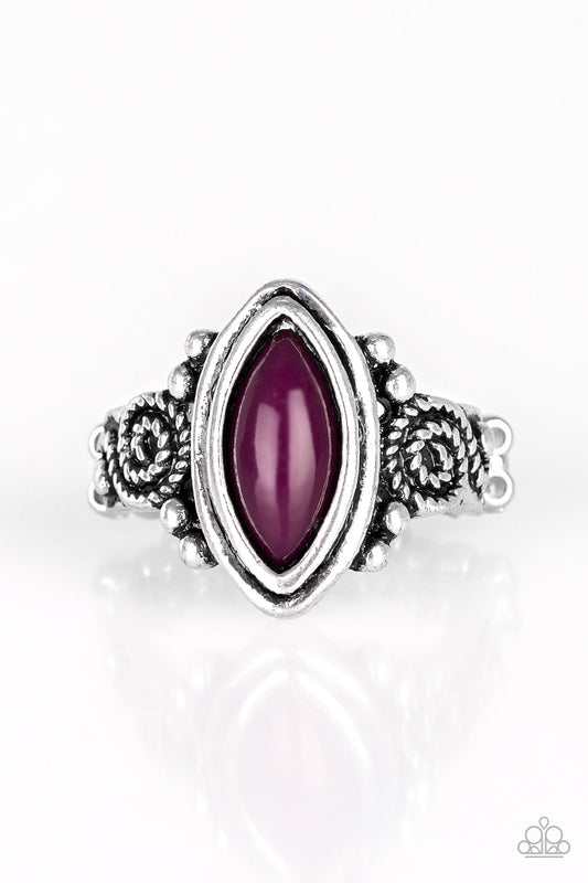 ZOO Hot To Handle -Silver w-Purple Stone Ring