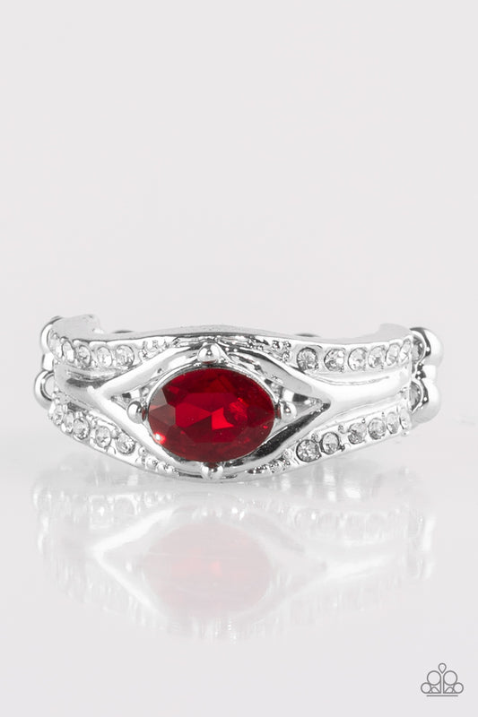 The Insider - Silver w/Red Gem Ring