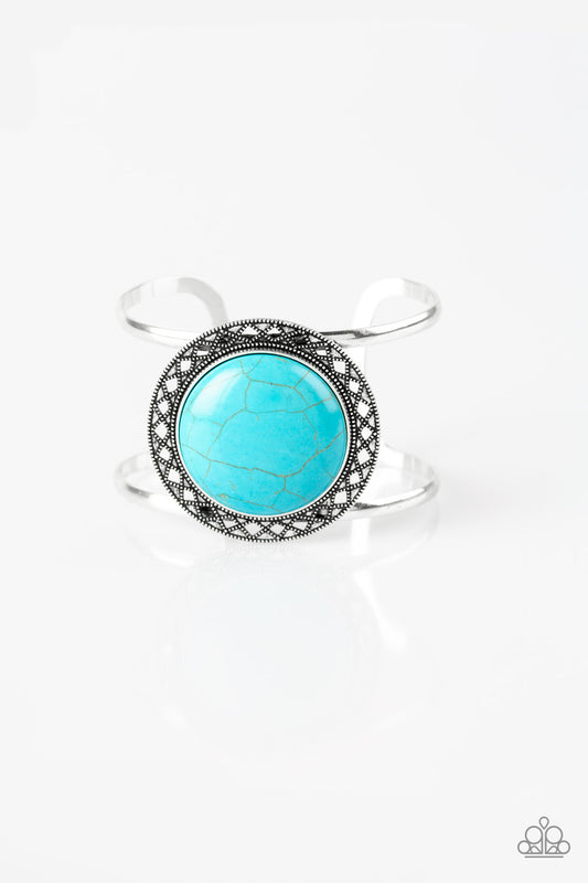 RODEO Rage - Silver w/Blue Turquoise Stone Bracelet