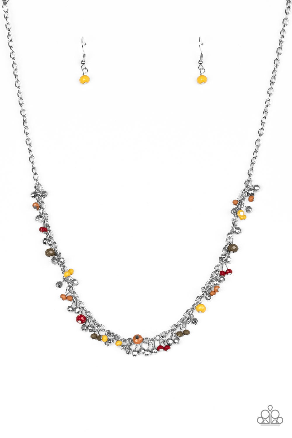 Sailing The Seven Seas - Silver w/Multi Beads Necklace
