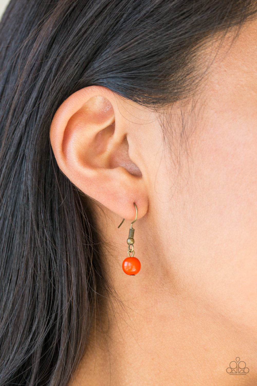 The GRIT Crowd - Brass and Orange Necklace