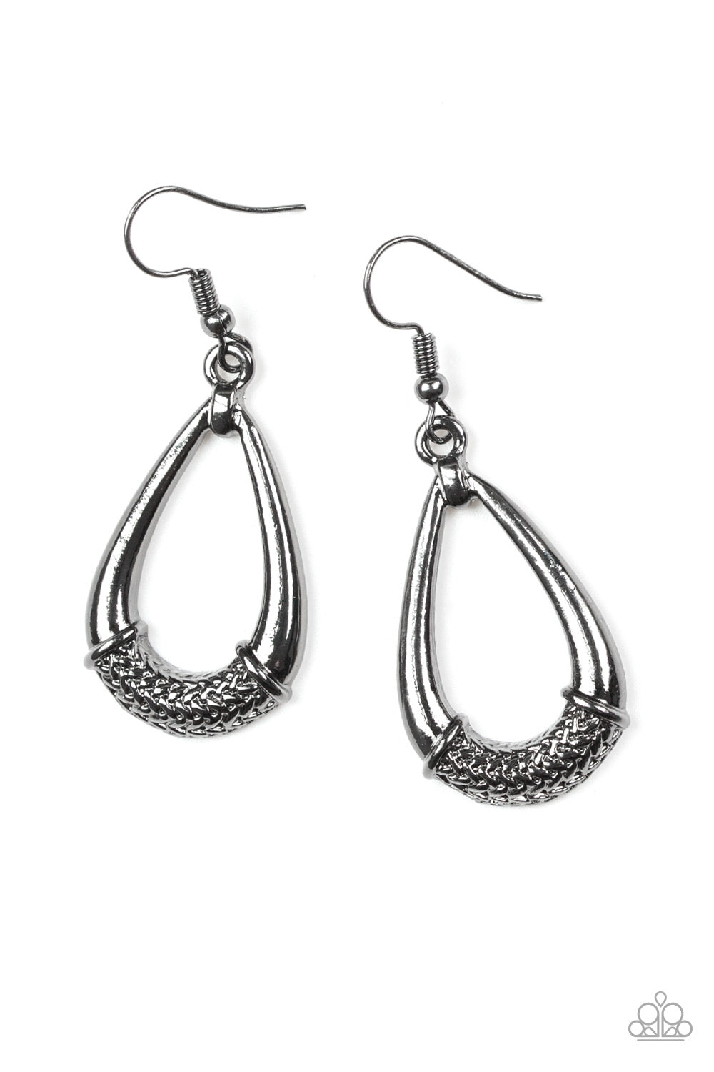 Trending Texture - Black Earrings
