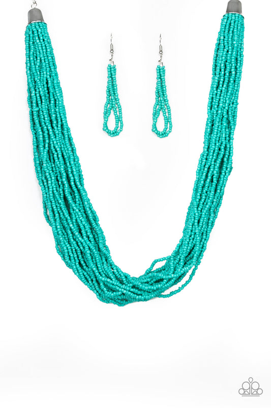 The Show Must CONGO On! - Turquoise Seed-Beads Necklace