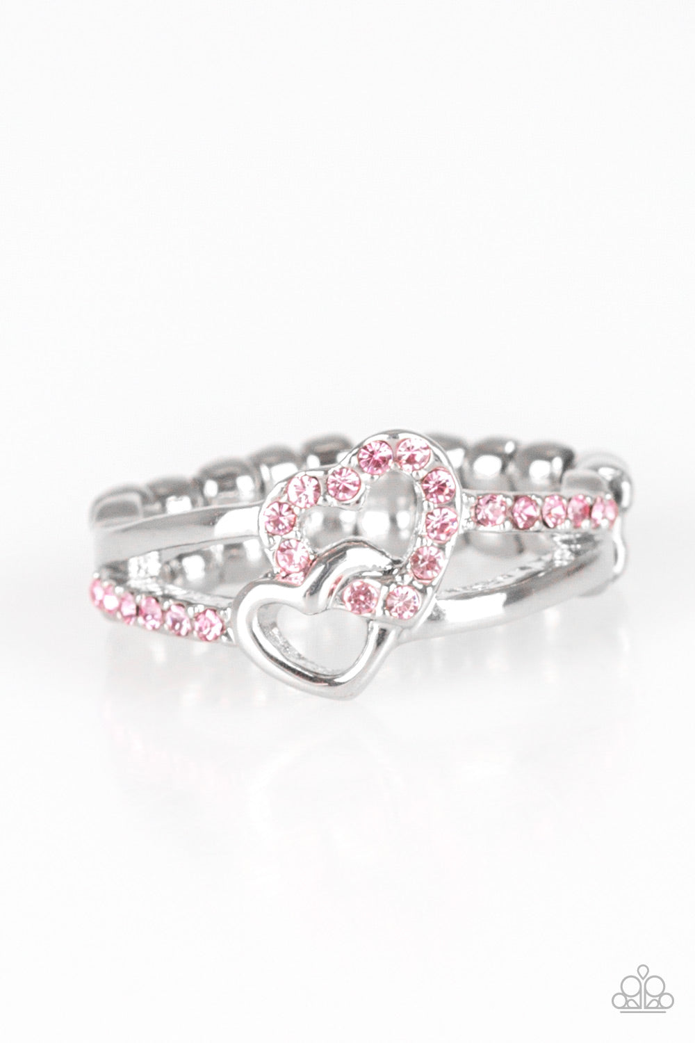 The Perfect MATCHMAKER - Silver w-Pink Hearts Ring