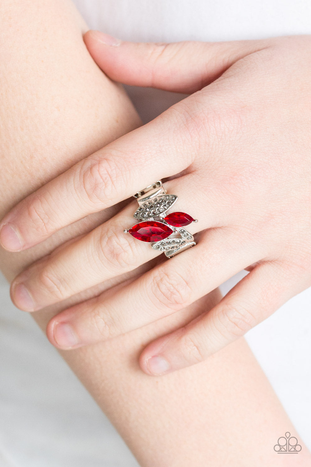 Stay Sassy - Silver w/Red Gem Ring