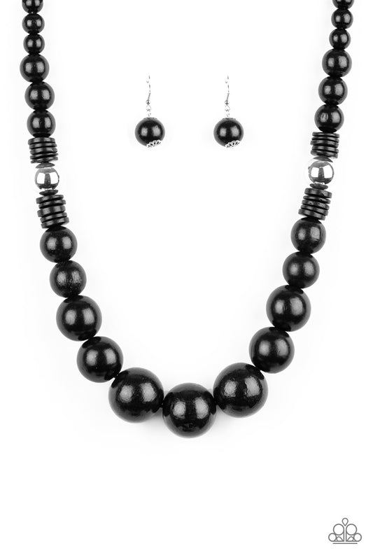 Panama Panorama - Black Wood Beads Necklace