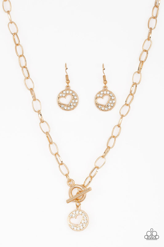 Heartbeat Retreat Necklace- Gold Toggle w/Heart