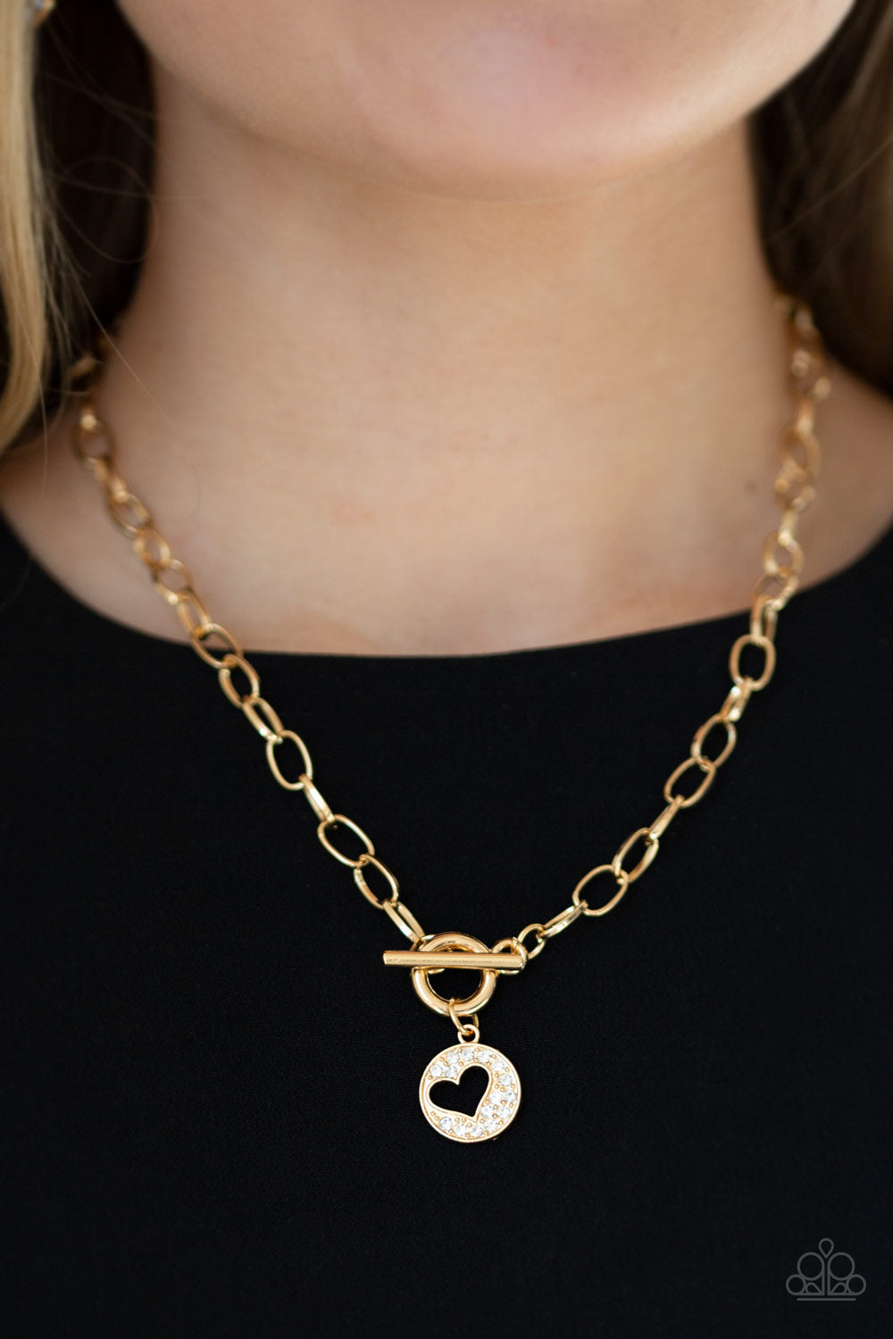 Heartbeat Retreat Necklace- Gold Toggle w/Heart
