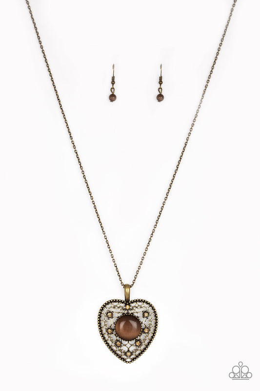 One Heart - Brass Necklace