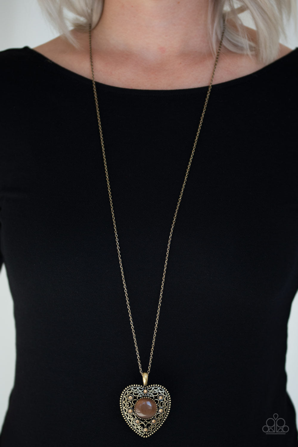 One Heart - Brass Necklace