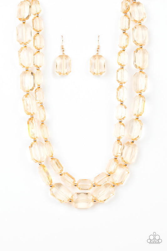 Ice Bank - Gold-(see-thru) Necklace