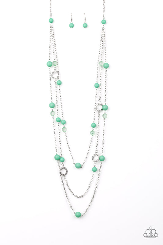 Brilliant Bliss - Silver w/Green Mint Necklace
