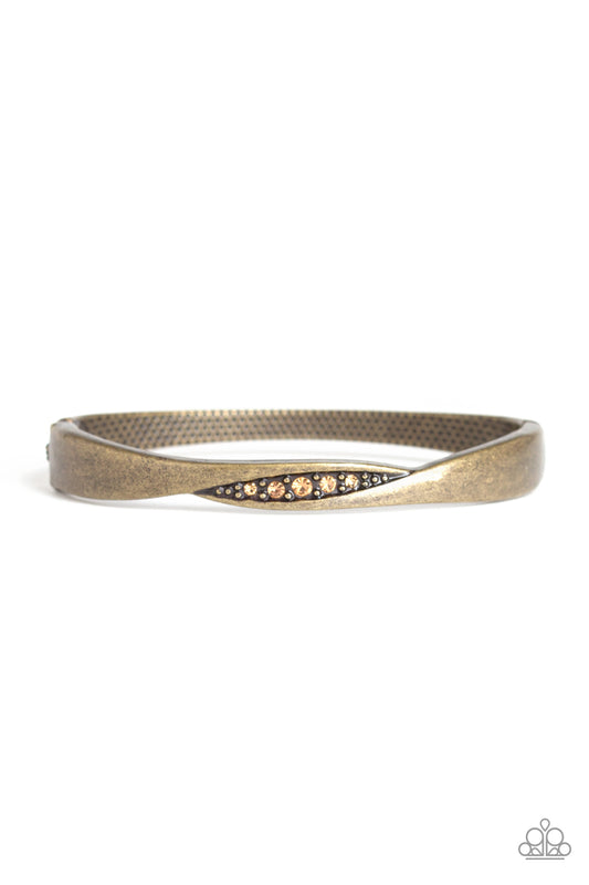 Glittering Grit - Brass Bracelet -  Hinged