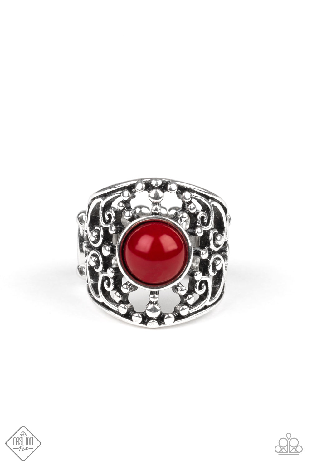 On An Adventure - Silver w-Red Ring