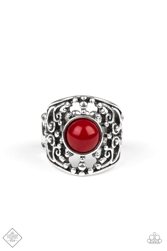 On An Adventure - Silver w-Red Ring