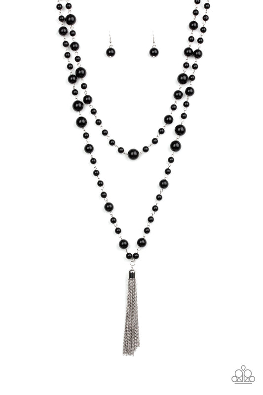 Social Hour - Black Bead Necklace