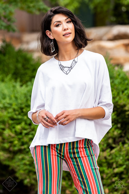 FF Set- Sunset Sightings - Gunmetal Necklace & Ring- Clear Acrylic Earrings & Bracelet