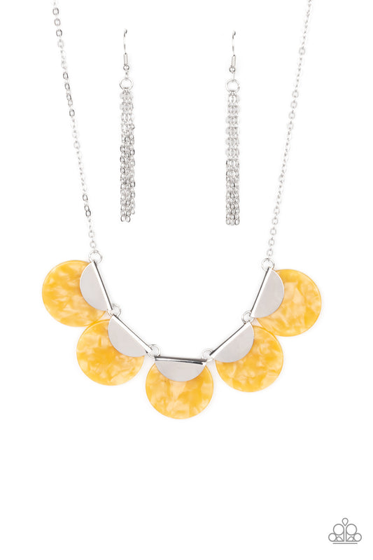 Mermaid Oasis - Silver w/Yellow Necklace