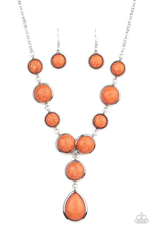 Terrestrial Trailblazer - Silver w/Orange Necklace