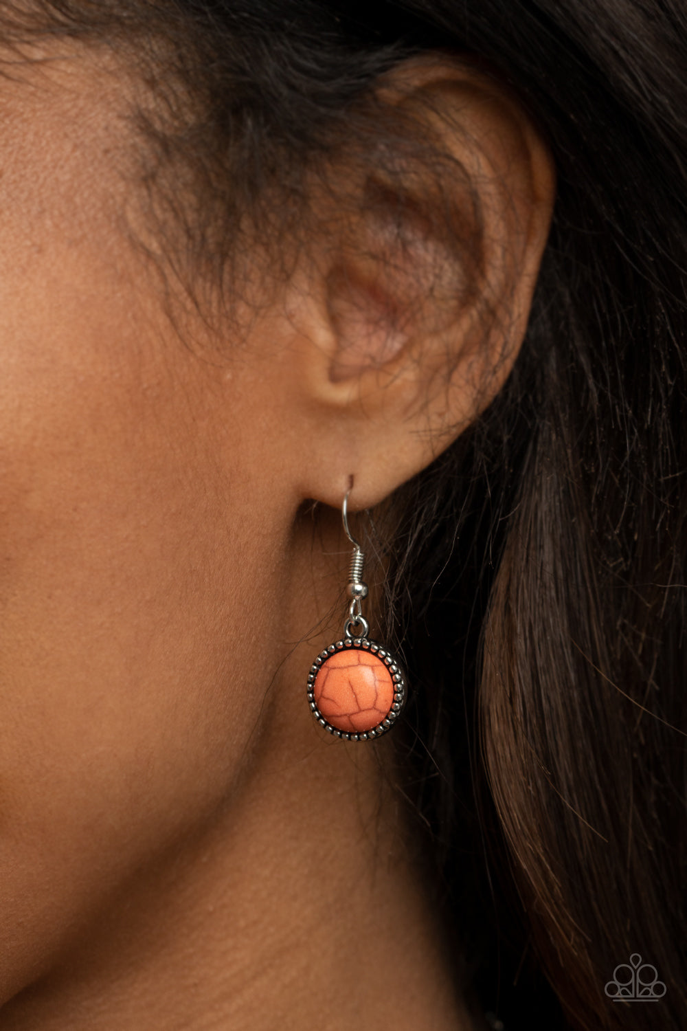 Terrestrial Trailblazer - Silver w/Orange Necklace
