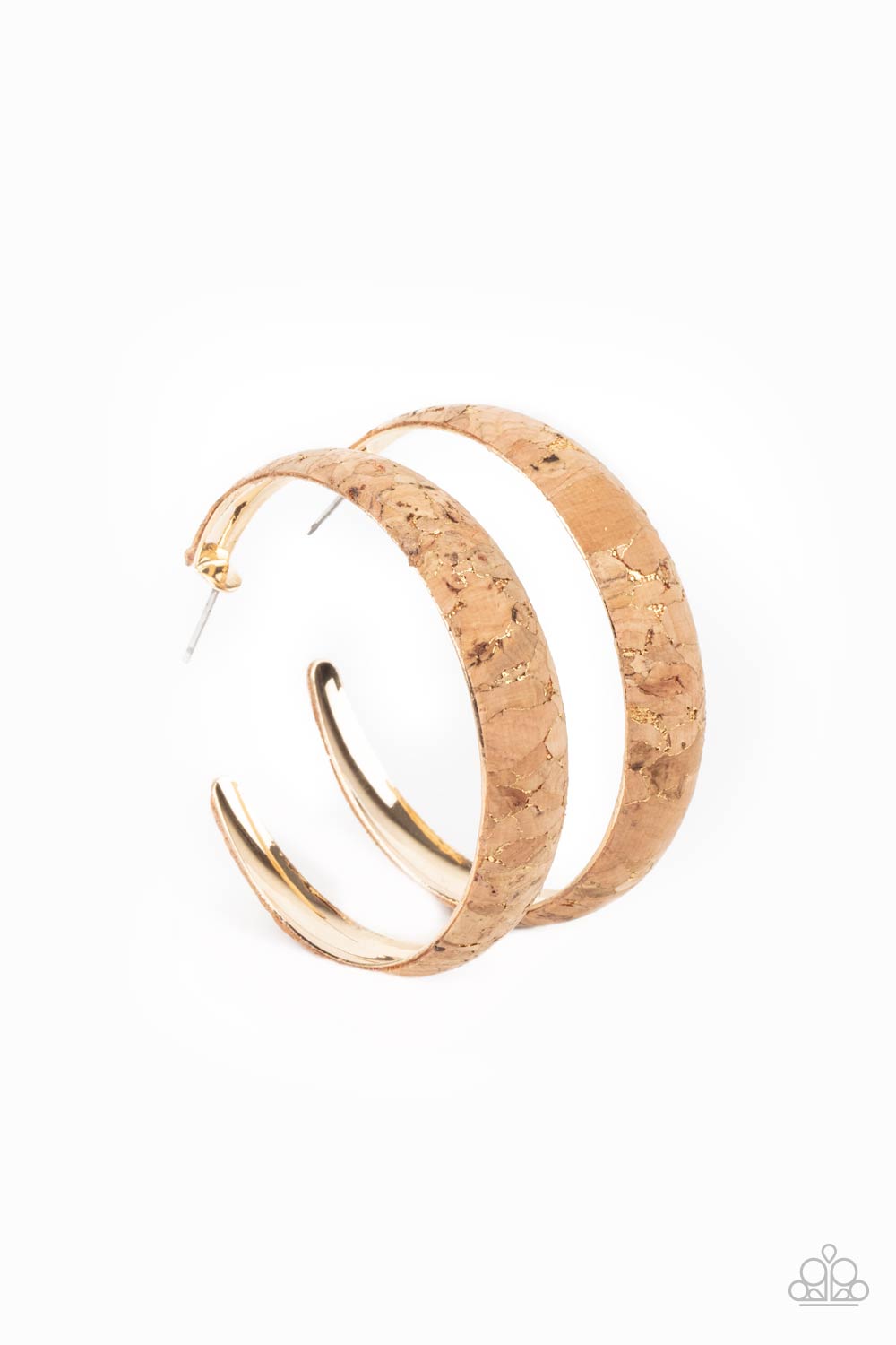 A CORK In The Road - Gold Earring - Paparazzi Accessories