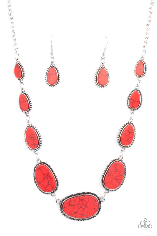 Elemental Eden - Silver w/Red Necklace