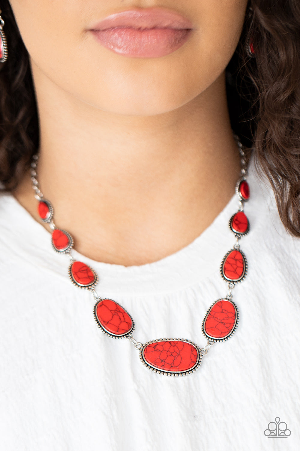 Elemental Eden - Silver w/Red Necklace