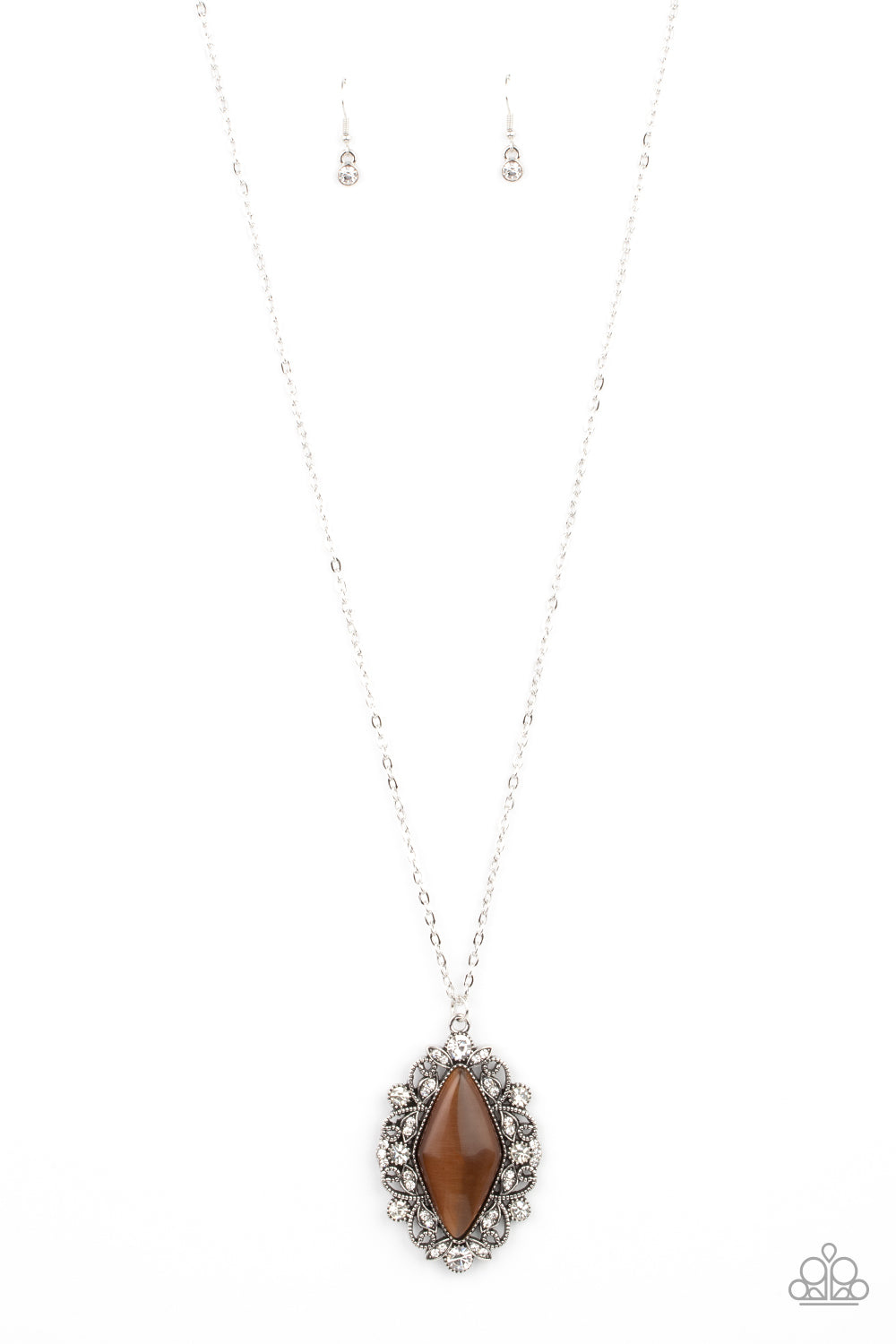 Exquisitely Enchanted - Silver w/Brown Necklace
