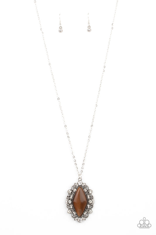 Exquisitely Enchanted - Silver w/Brown Necklace