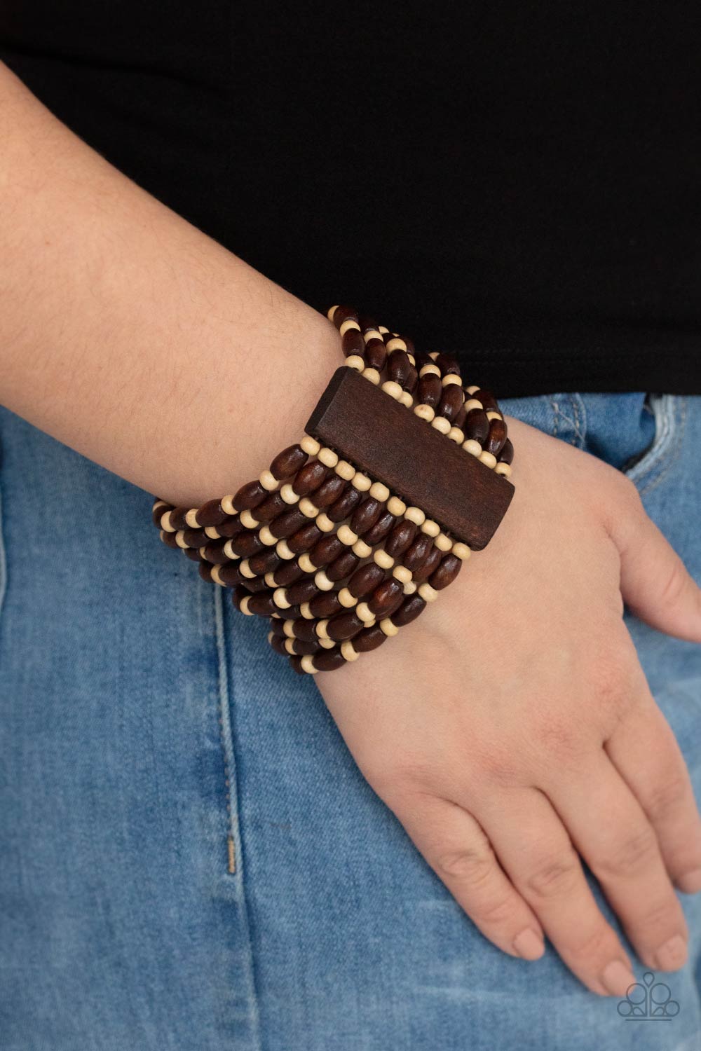 Cayman Carnival - Brown Wood Bracelet