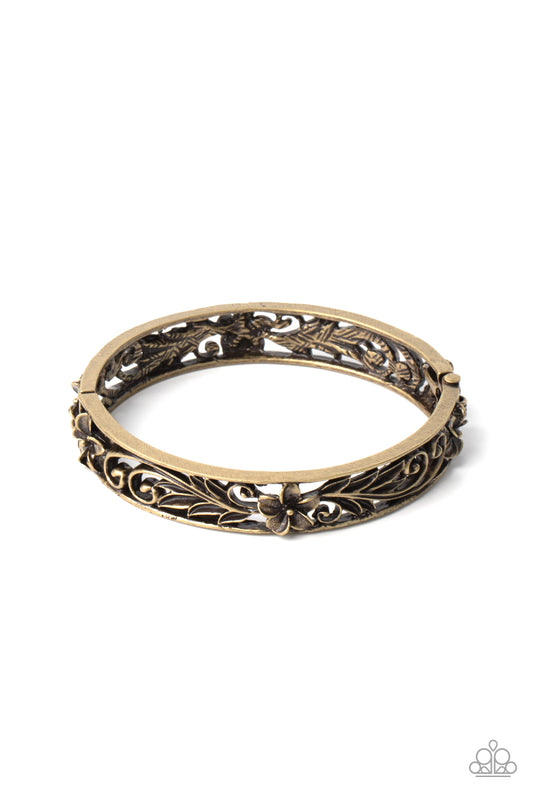 Hawaiian Essence - Brass Bracelet -  Hinged