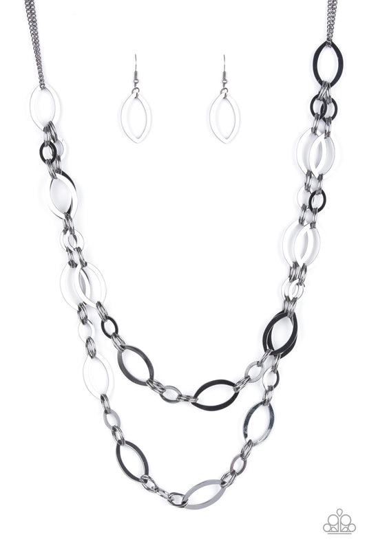 The OVAL-achiever - Gunmetal (Black) Necklace