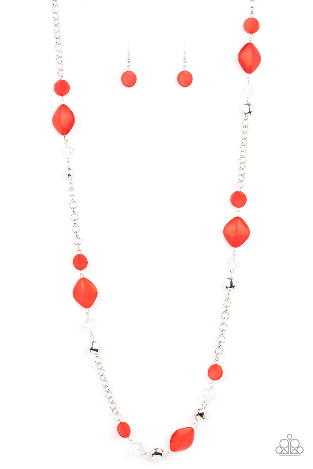 Light-Scattering Luminosity - Silver w/Red Necklace