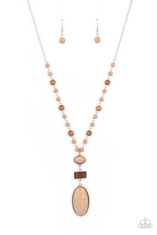Naturally Essential - Silver w/Brown Necklace