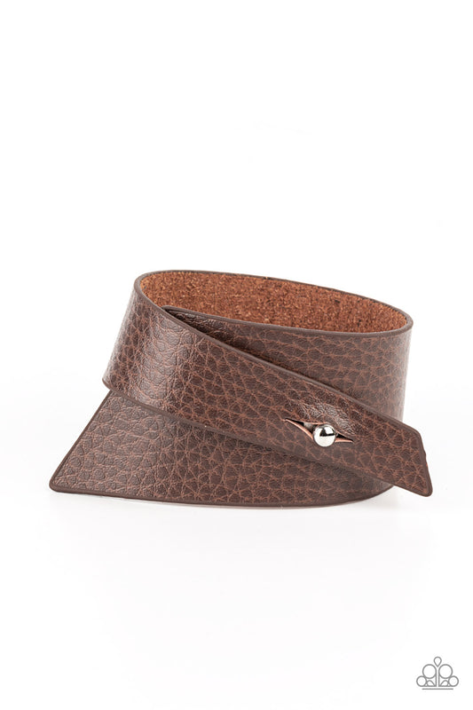 PIECE Offering - Brown Leather Wrap Bracelet