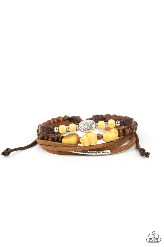Act Natural - Leather w/Yellow Urban Braceket