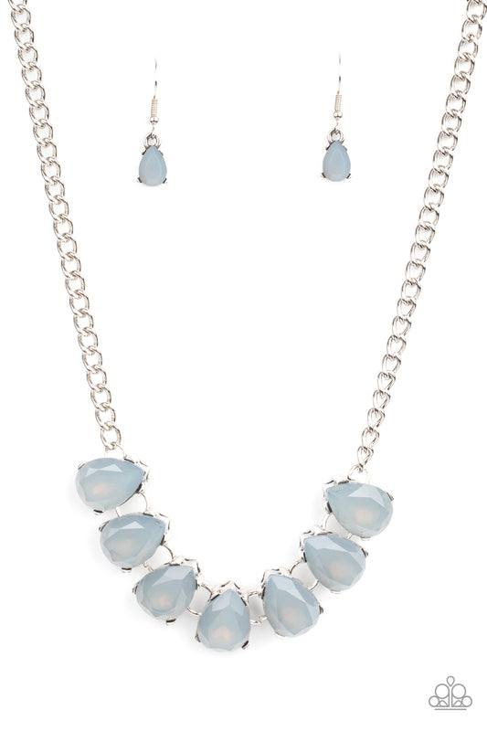 Above The Clouds - Silver w/heavenly cloudy teardrop gems Necklace