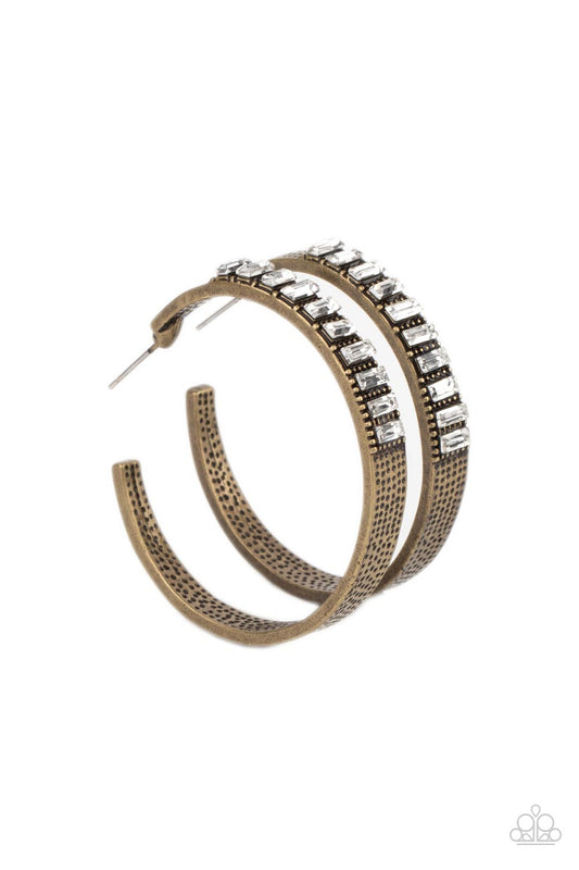 More To Love - Brass Earring with Rhinestones