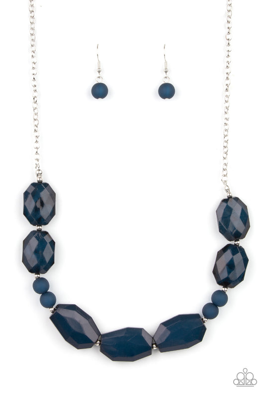 Melrose Melody - Silver w/Navy  Blue Necklace
