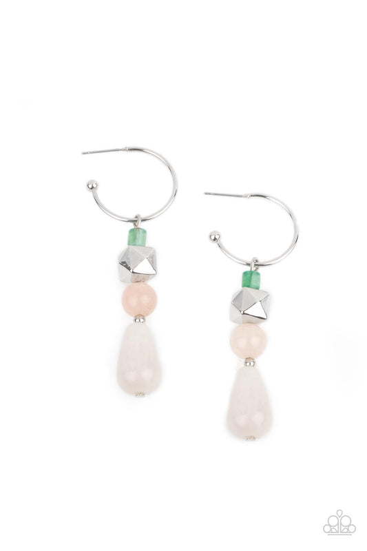 Boulevard Stroll - Multi ( jade, pink, and white stone beads) Earrings