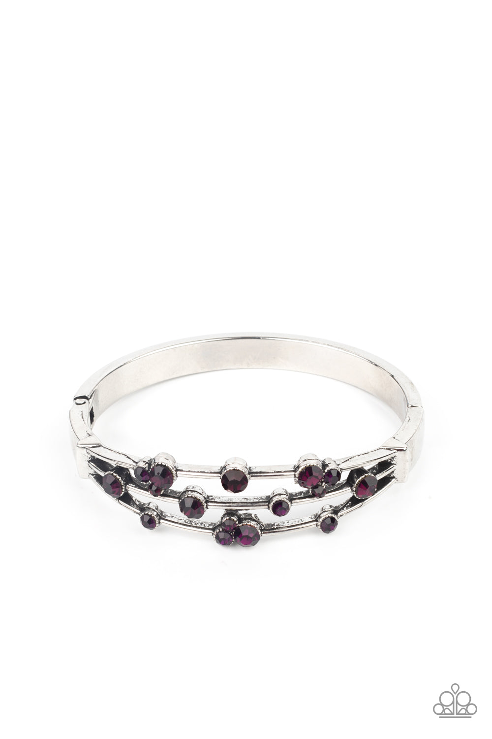 Cosmic Candescence Bracelet - Silver w/Purple Gems