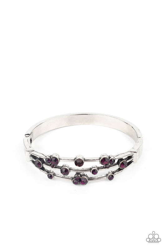 Cosmic Candescence Bracelet - Silver w/Purple Gems
