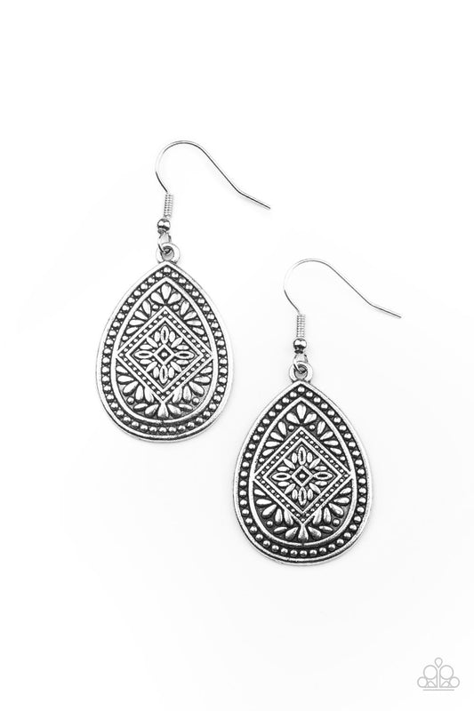 Mayan Mecca - Silver Earrings