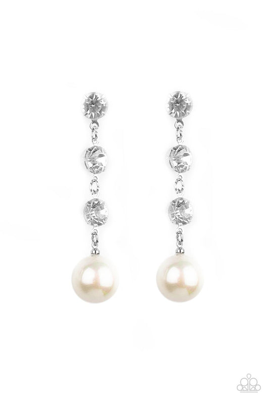 Yacht Scene - Silver w/White Pearl Earrings