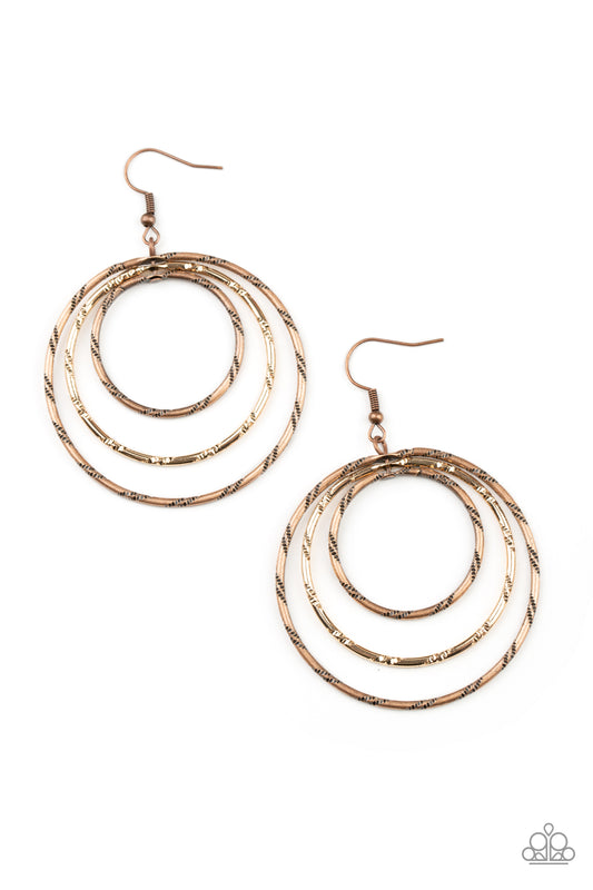Vintage Vertigo  Earrings - Multi - Gold and Copper