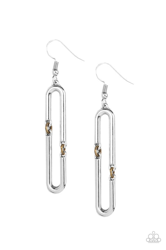 Linked and Synced - Silver Earrings - Paparazzi Accessories