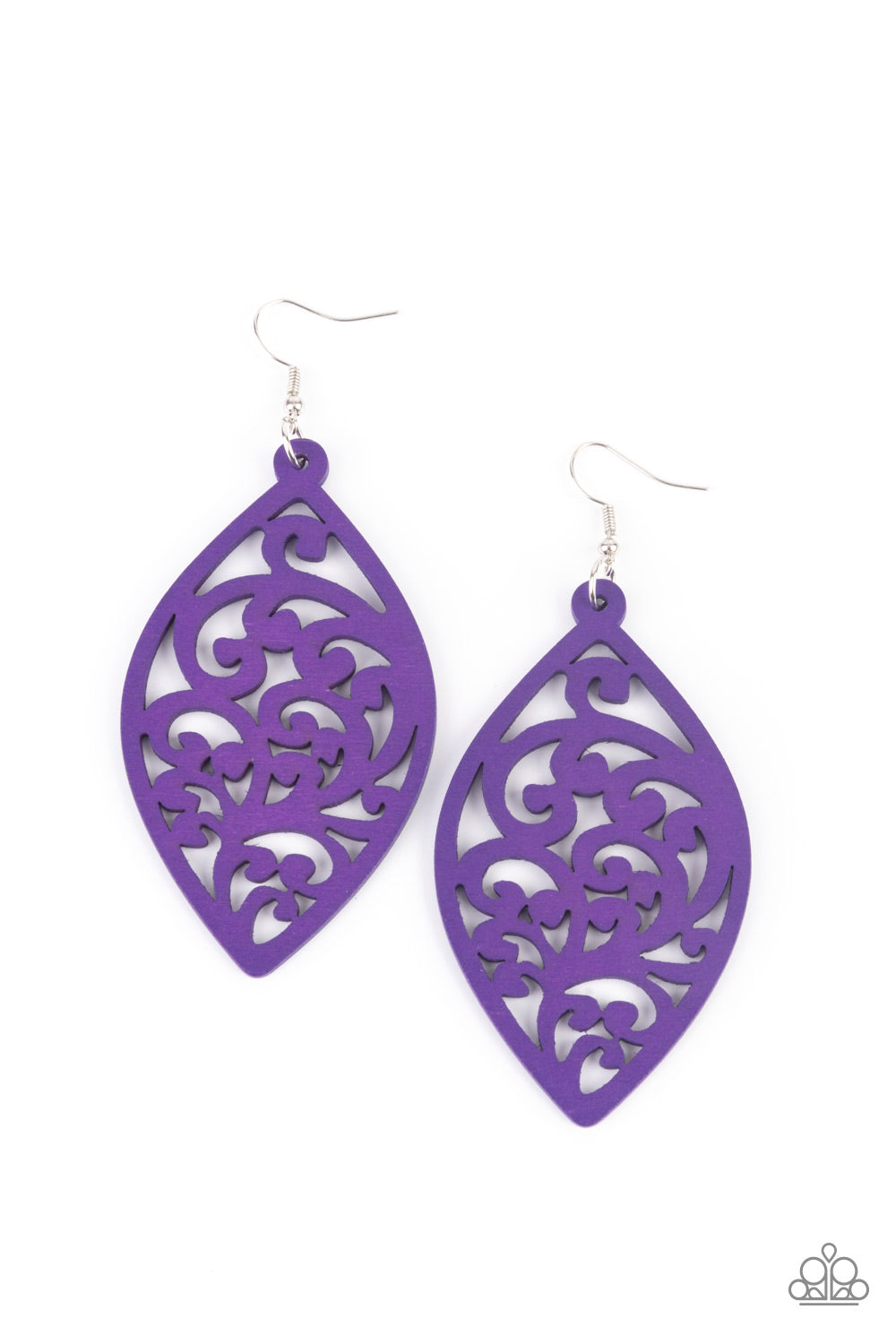 Coral Garden - Purple Earrings - Wood
