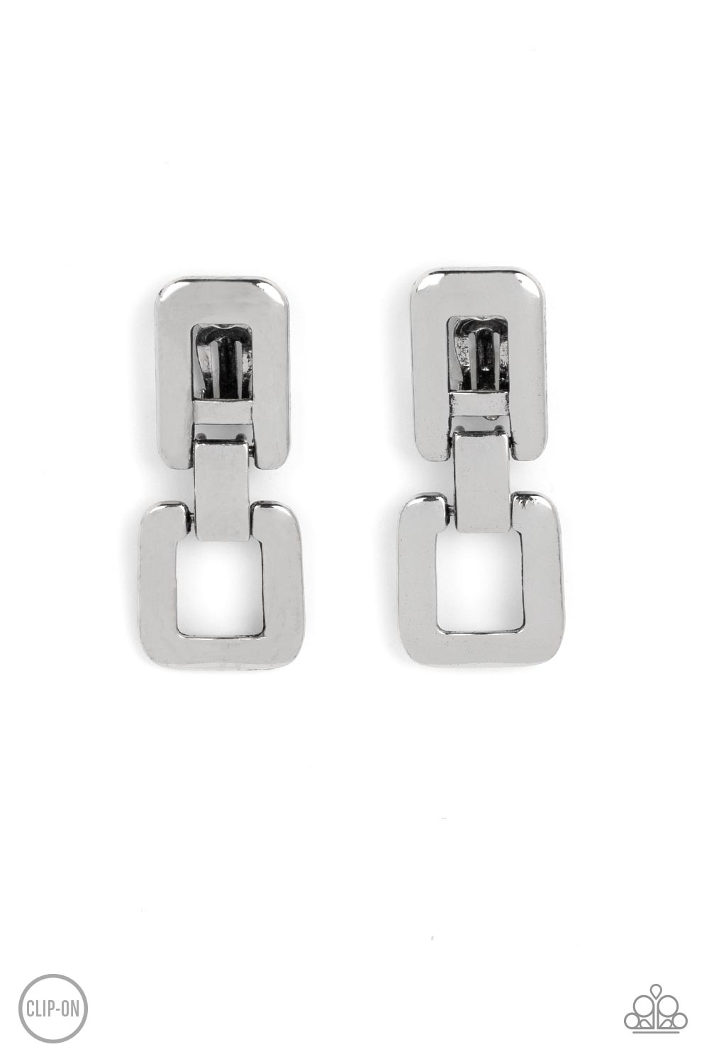 FRAME-ous Last Words - Silver Clip-on Earrings - Paparazzi Accessories