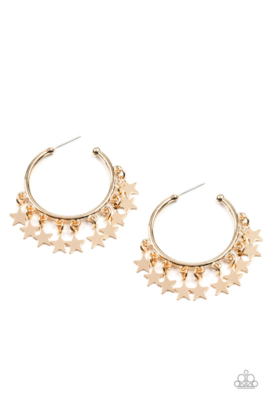 Happy Independence Day - Stars - Gold Earrings